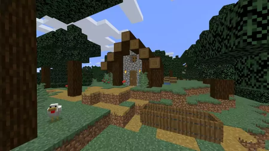 Minecraft Seed Fichtendorf und Korallenriff